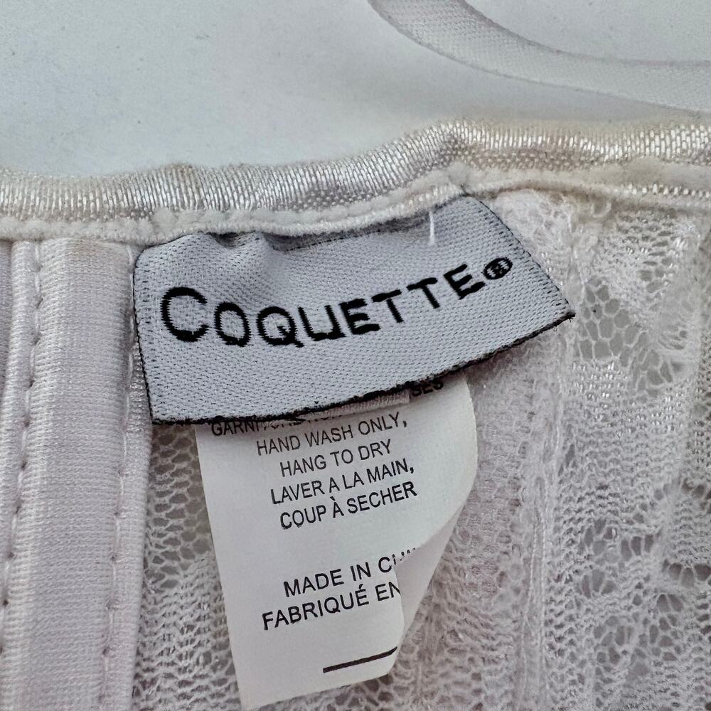 Coquette White Lace Boned Waist Cincher w/ Garters Shaper Shepherdess Steampunk - Picture 8 of 11